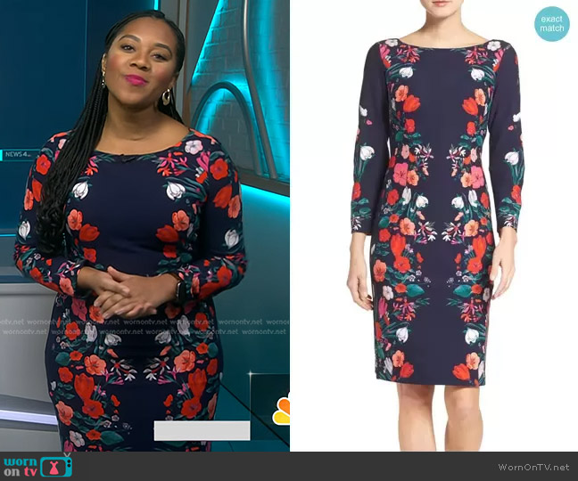 Eliza J Floral Print Sheath Dress worn by Kay Angrum on NBC News Daily