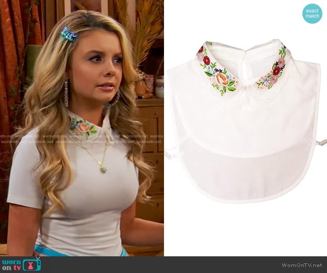 Oocc Flower Embroidery Detachable Collar worn by Destiny Baker (Mallory James Mahoney) on Bunkd