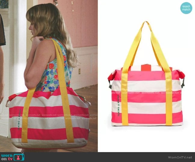 Ban. Do Getaway Weekender Bag in swim club stripe worn by Taylor Jewel (Rain Spencer) on The Summer I Turned Pretty