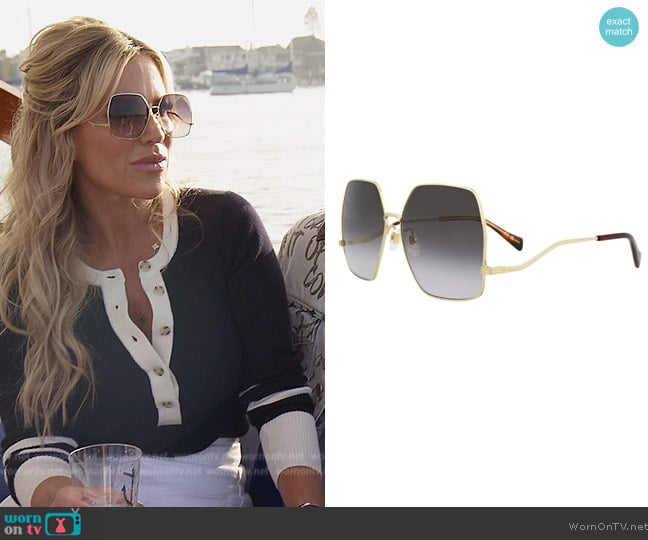 Gucci Grey Hexagonal Ladies Sunglasses worn by Jennifer Pedranti on The Real Housewives of Orange County
