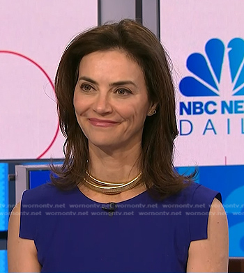Jennifer’s blue cap sleeve dress on NBC News Daily