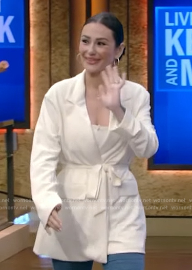 JWoww’s white belted blazer on Live with Kelly and Mark