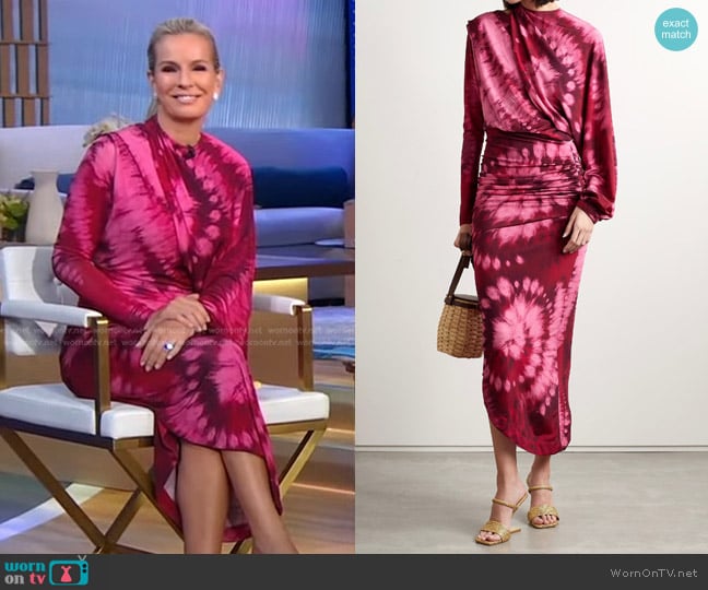Johanna Ortiz Sunny Disposition Tie-Dye Drape Midi Dress worn by Dr. Jennifer Ashton on Good Morning America