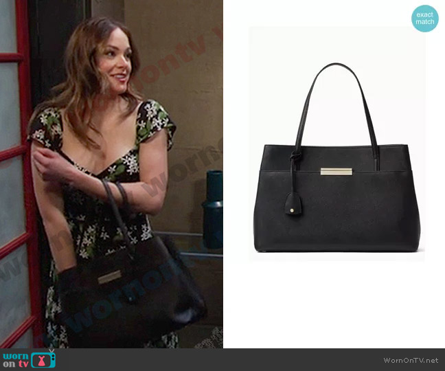 Kate Spade Maiden Way Saffiano Zuri Bag worn by Stephanie Johnson (Abigail Klein) on Days of our Lives
