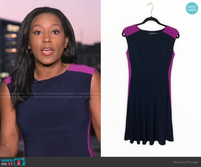 Lauren Ralph Lauren Colorblock Dress worn by Rachel Scott on Good Morning America