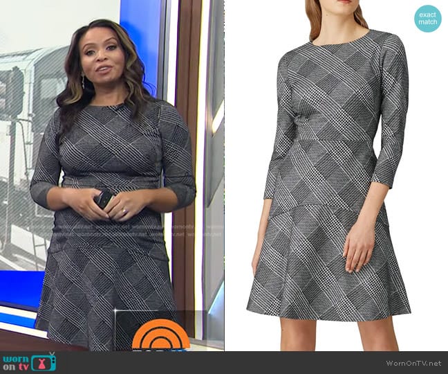 Lauren Ralph Lauren Plaid Printed Dress worn by Adelle Caballero on Today