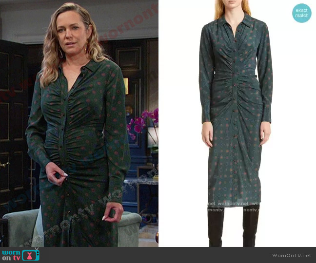Veronica Beard Mesika Stretch Shirtdress worn by Nicole Walker (Arianne Zucker) on Days of our Lives
