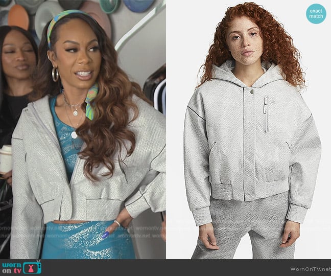 Nike Forward Bomber Jacket worn by Sanya Richards-Ross on The Real Housewives of Atlanta