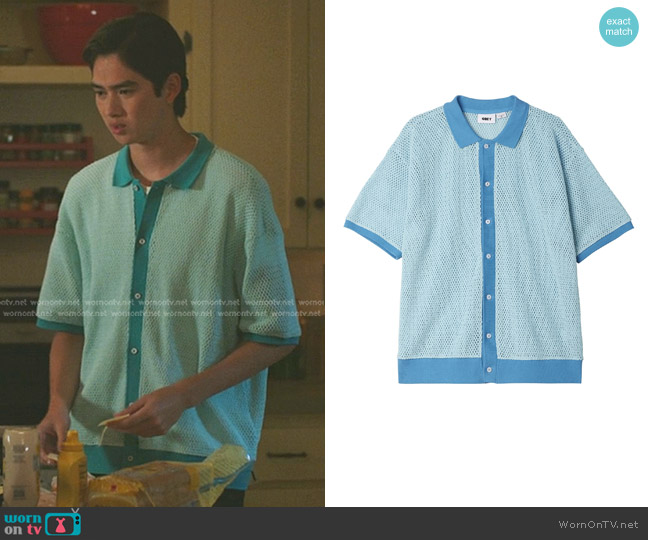Obey Grove Button-Down Mesh Shirt worn by Steven (Sean Kaufman) on The Summer I Turned Pretty