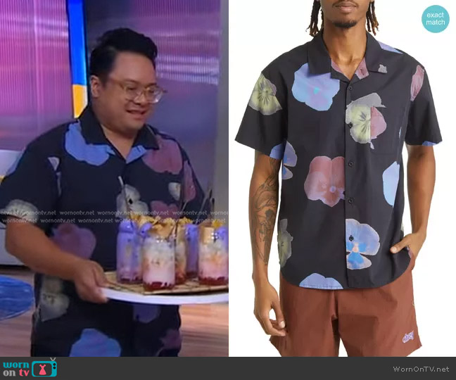 Obey Biscuits Camp Shirt worn by Dale Talde on Good Morning America