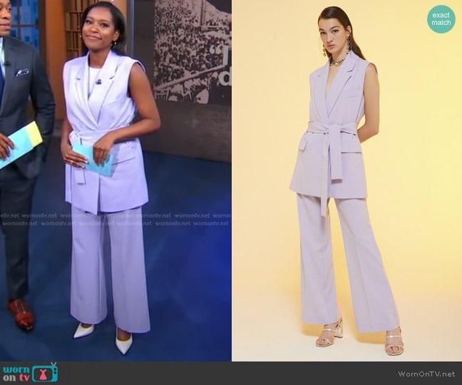ottod'Ame Sleeveless Blazer worn by Rachel Scott on Good Morning America