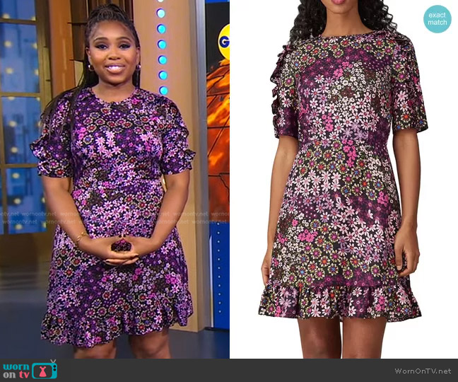 Kate Spade Pacific Petals Smocked Dress worn by Somara Theodore on Good Morning America
