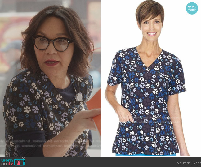 Uniform Advantage Paw Print Top worn by (Patricia Black) on And Just Like That