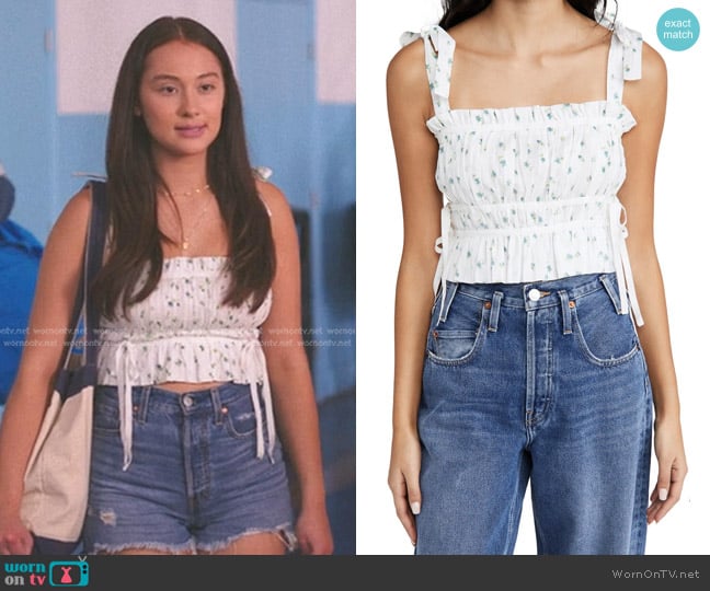 Playa Lucila Pleated Floral Top worn by Belly Conklin (Lola Tung) on The Summer I Turned Pretty