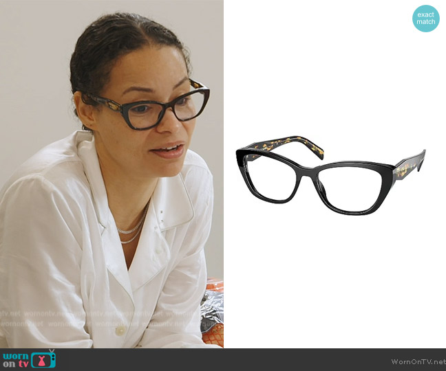Prada 19WV Eyewear Frame Black worn by Sai De Silva on The Real Housewives of New York City