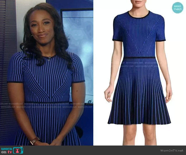 Shoshanna Drava Striped Knit Dress worn by Brittany Bell on Good Morning America
