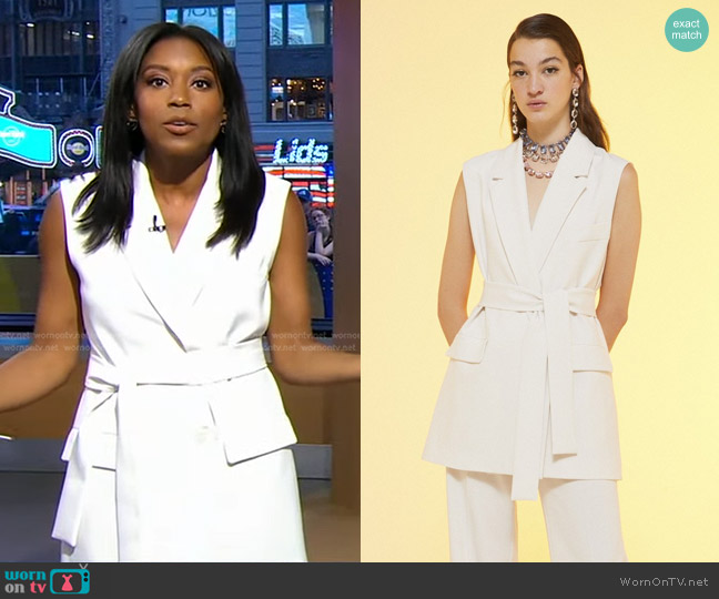 ottod'Ame Sleeveless Blazer worn by Rachel Scott on Good Morning America