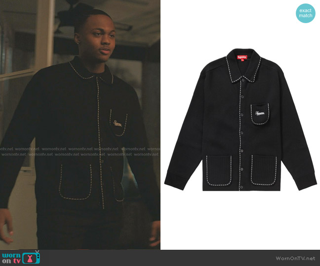 Supreme Contrast Stitch Button Up Shirt worn by Bakari (Ahmad Nicholas Ferguson) on The Chi