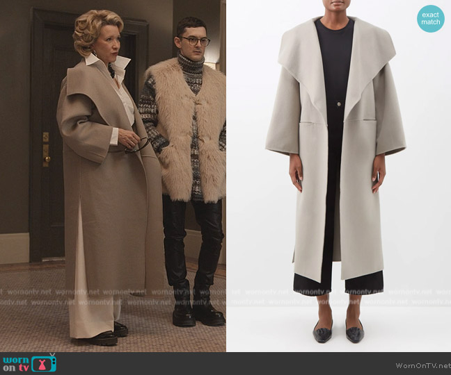 Toteme Gray Signature Coat worn by (Linda Emond) on Only Murders in the Building