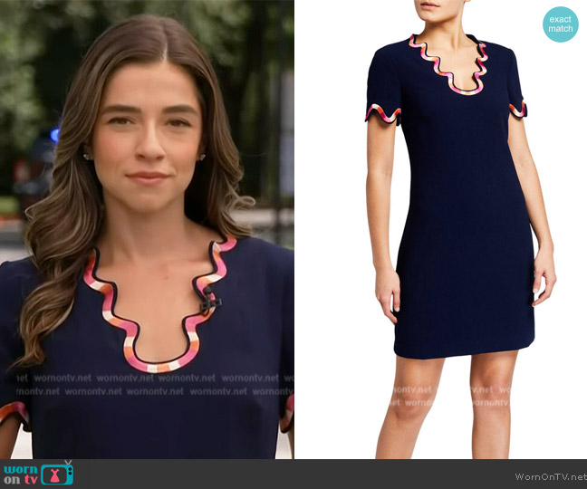 Trina Turk Flourish Swirl Trim Dress worn by Julie Tsirkin on NBC News Daily