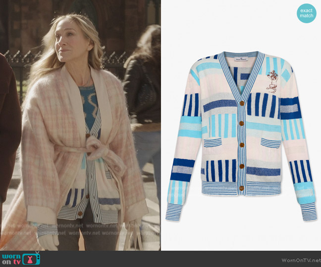 Vivienne Westwood Multicolour Cardigan with Pockets worn by Carrie Bradshaw (Sarah Jessica Parker) on And Just Like That