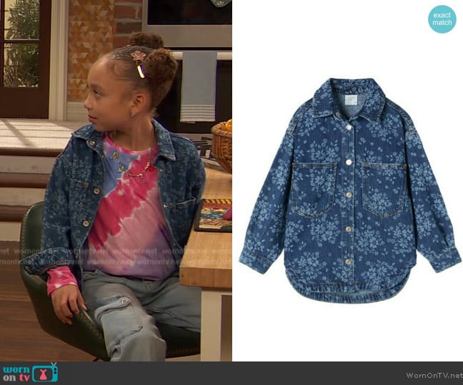 Zara Floral Denim Jacket worn by Alice Baxter (Mykal-Michelle Harris) on Ravens Home