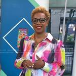 Dr. Argie Allen-Wilson’s multicolor flare shirtdress on Today