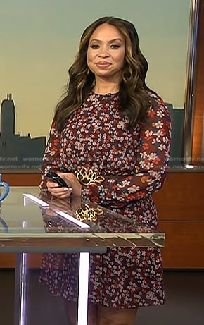 Adelle’s brown floral print dress on Today