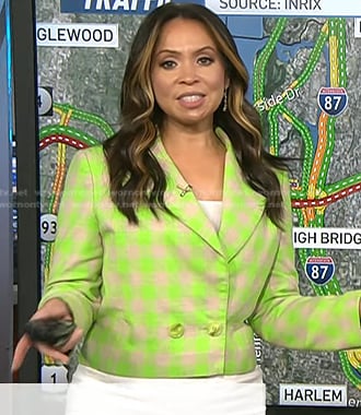 Adelle’s green check cropped blazer on Today