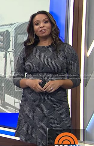 Adelle’s grey plaid dress on Today