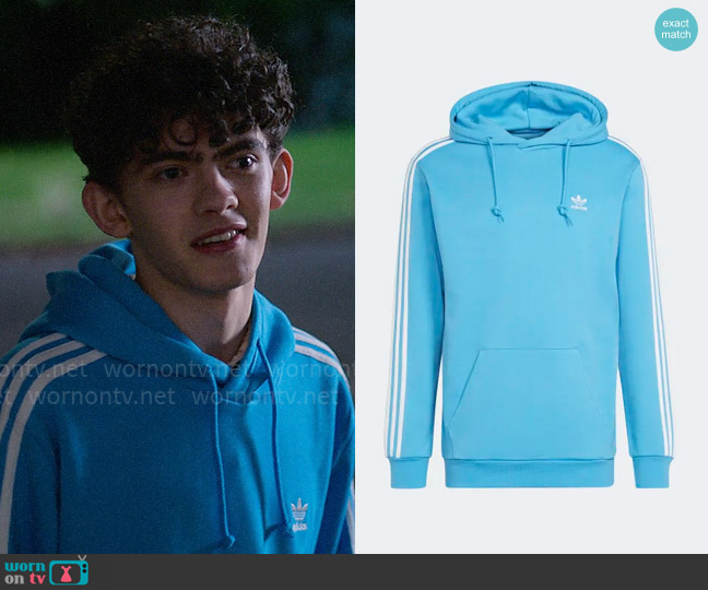 Adidas Adicolor Classics 3 Stripe Hoodie worn by Charlie Spring (Joe Locke) on Heartstopper
