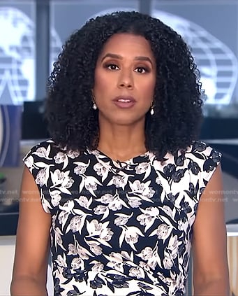 Adriana Diaz’s white mixed floral dress on CBS Evening News