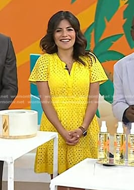 Adrianna’s yellow eyelet dress on Today