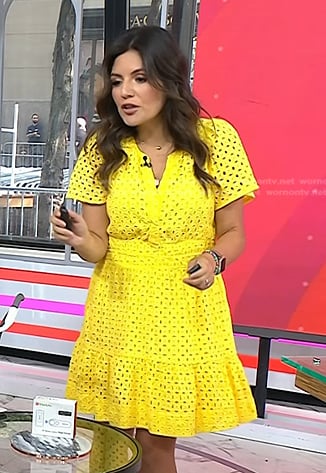 Adrianna’s yellow eyelet dress on Today
