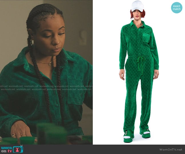 Akira Nina Textured Button Down Shirt worn by Tiffany (Hannaha Hall) on The Chi