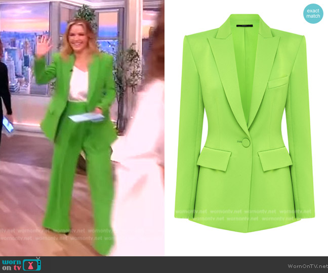 Alex Perry Manon Satin Crepe Blazer Jacket worn by Sara Haines on The View