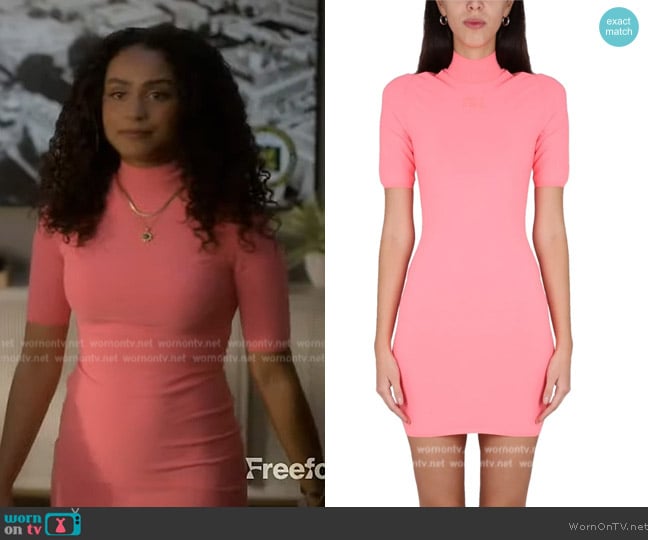 Alexander Wang Pink Bodycon Minidress worn by Kiela (Daniella Perkins) on Grown-ish