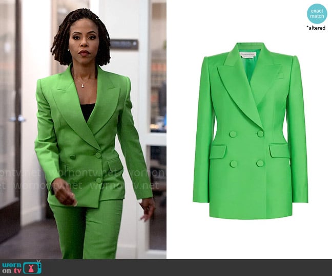 Alexander McQueen Wool & Mohair Fitted Blazer worn by Andrea Barnes (Kj Smith) on Tyler Perrys Sistas