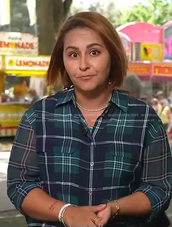 Ali’s green plaid button down shirt on NBC News