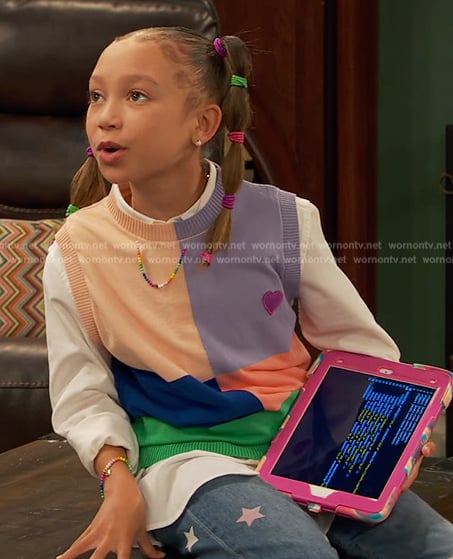 Alice’s colorblock vest on Ravens Home