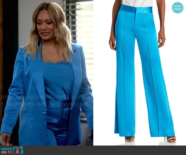 Alice + Olivia Dylan Pants worn by Fatima (Crystal Hayslett) on Tyler Perrys Sistas