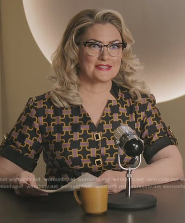 Milly’s geometric print blouse on Riverdale