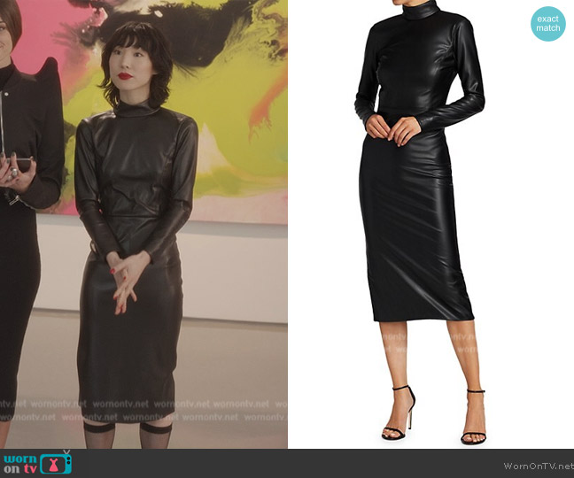 Alice + Olivia Delora Mock Neck Dress worn by (Daphne Zelle) on And Just Like That