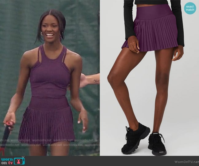 Alo Yoga Grand Slam Tennis Skirt worn by Charity Lawson on The Bachelorette