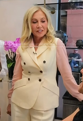 Anastasia Soare’s ivory double breasted vest on Today