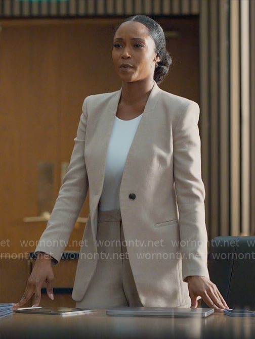 Andrea’s collarless blazer on The Lincoln Lawyer