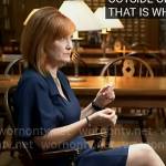 Anna Werner’s navy v-neck dress on CBS Mornings