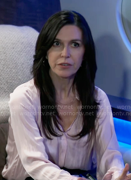 Anna’s pink top on General Hospital