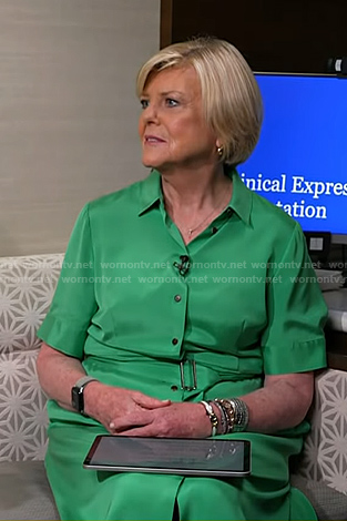Anne Thompson’s green belted shirtdress on Today