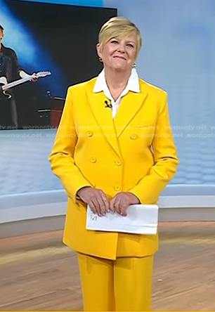 Anne’s yellow double breasted blazer and pants on Today
